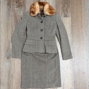 Beautiful vintage Banana Republic Y2K but 1940’s vintage vibe  herringbone suit